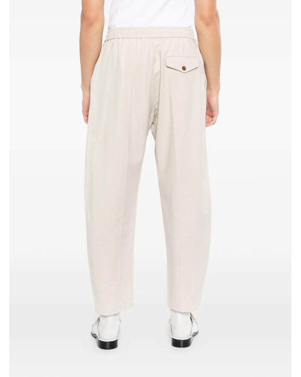CROQUIS White Tapered Drawstring Trousers for men