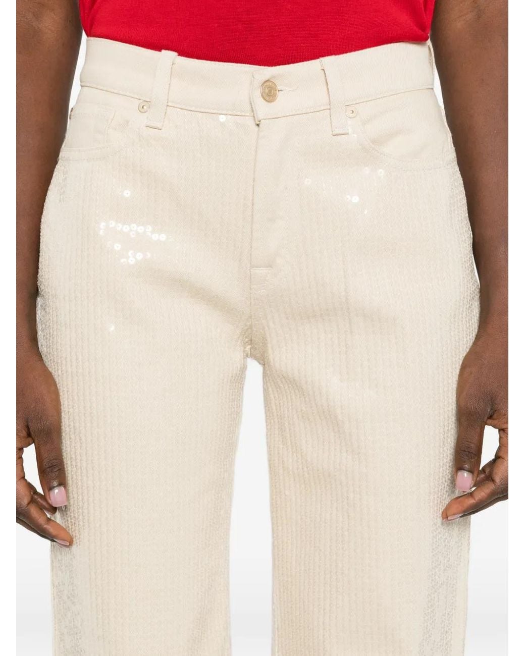 7 For All Mankind Multicolor "Lotta" Radiance Wide Leg Jeans