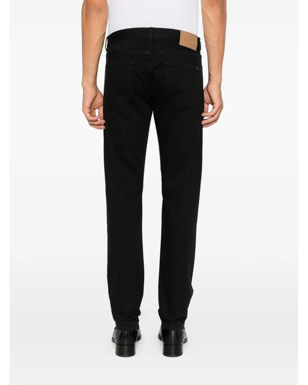 Canali Black Logo-Patch Jeans for men