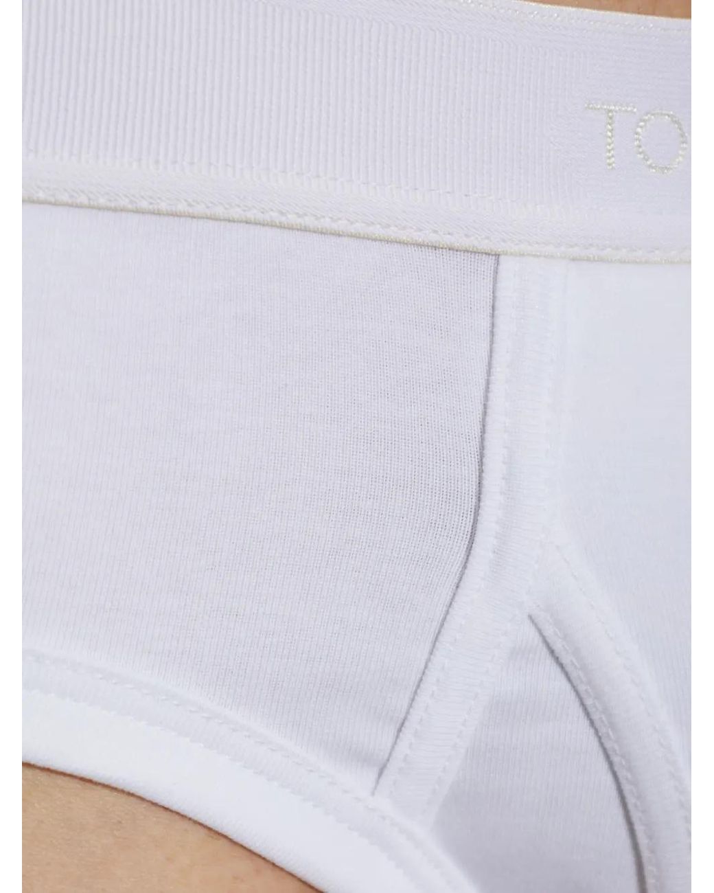 Tom Ford White Logo-Waistband Briefs for men