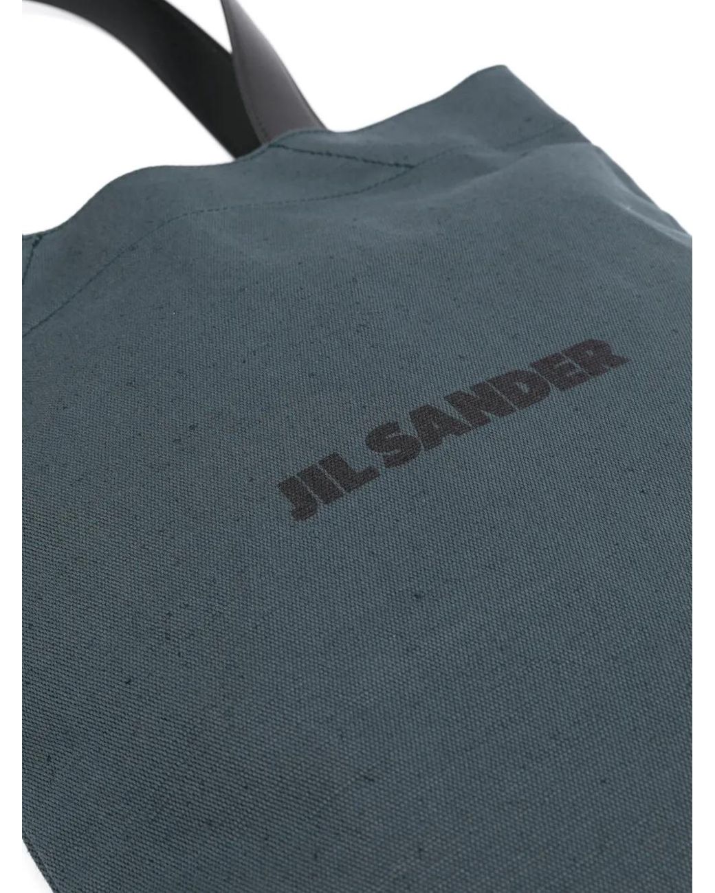 Jil Sander Black Logo-Print Canvas Tote Bag