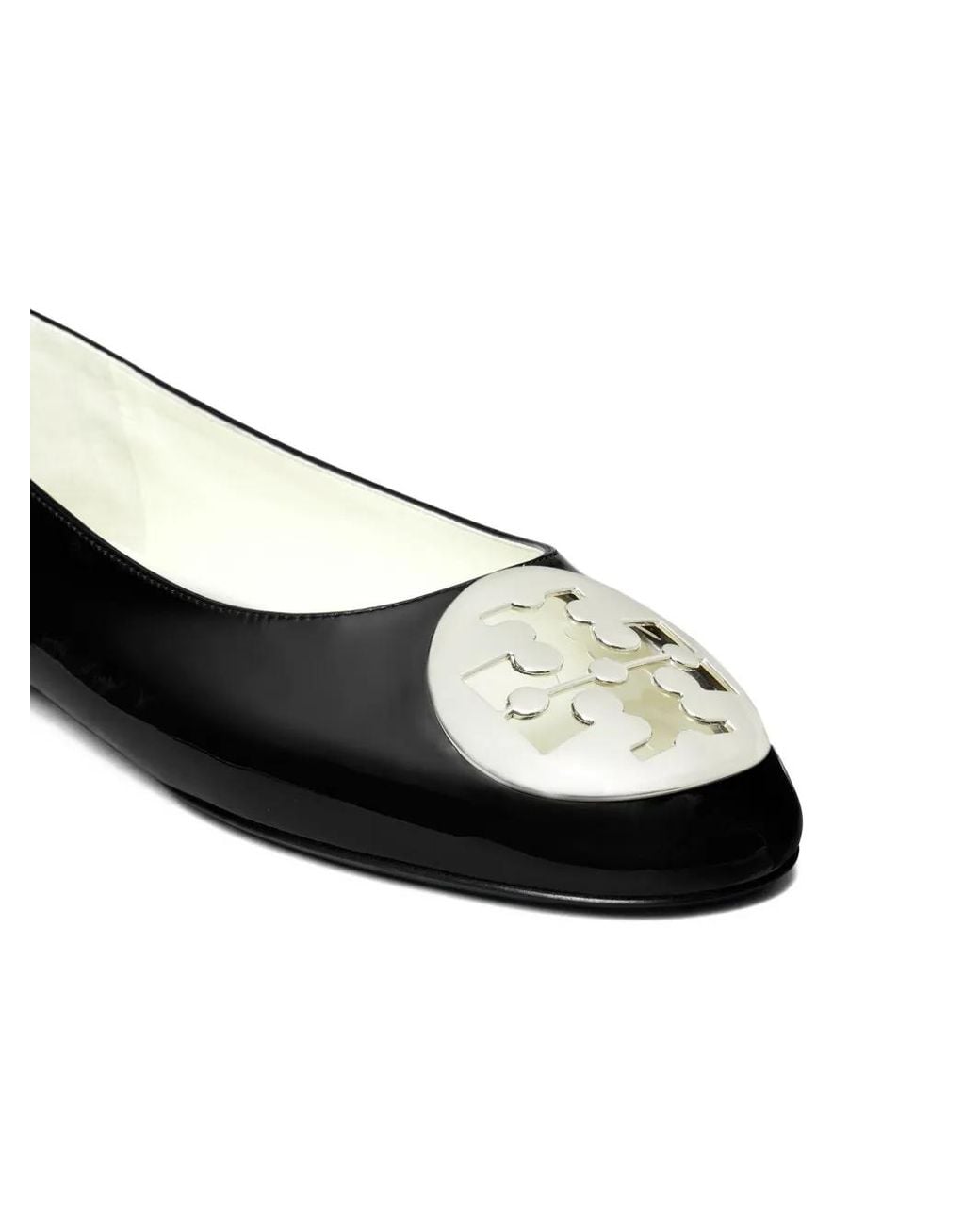 Tory Burch Black Reva Logo-Plaque Ballet Flats
