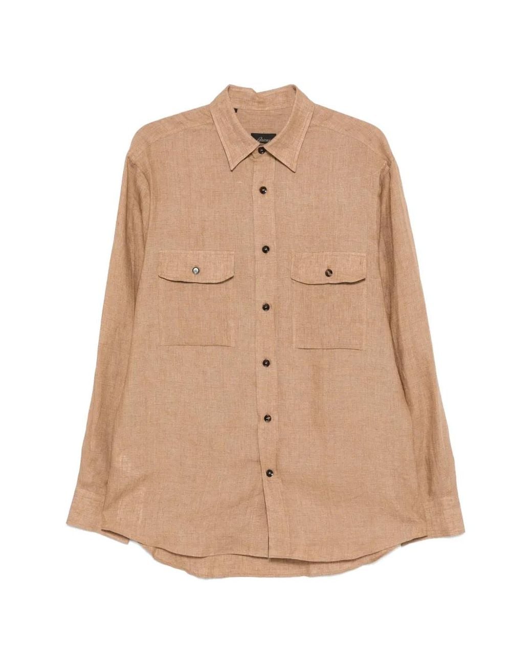 Brioni Natural Chest-Pocket Shirt for men