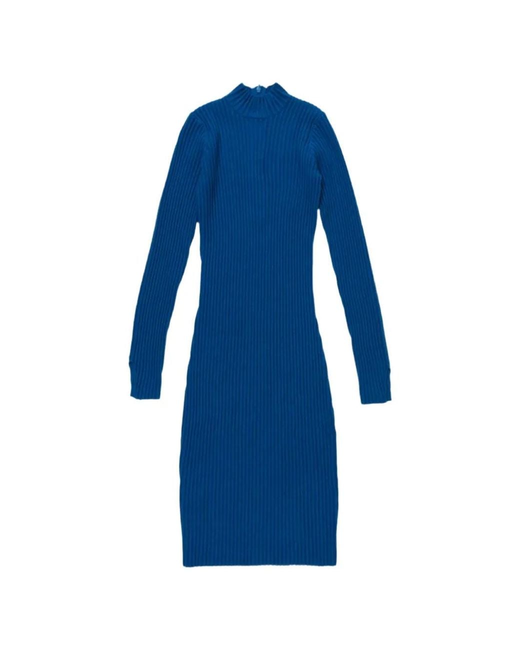 Honor The Gift Blue Ribbed Midi Dress