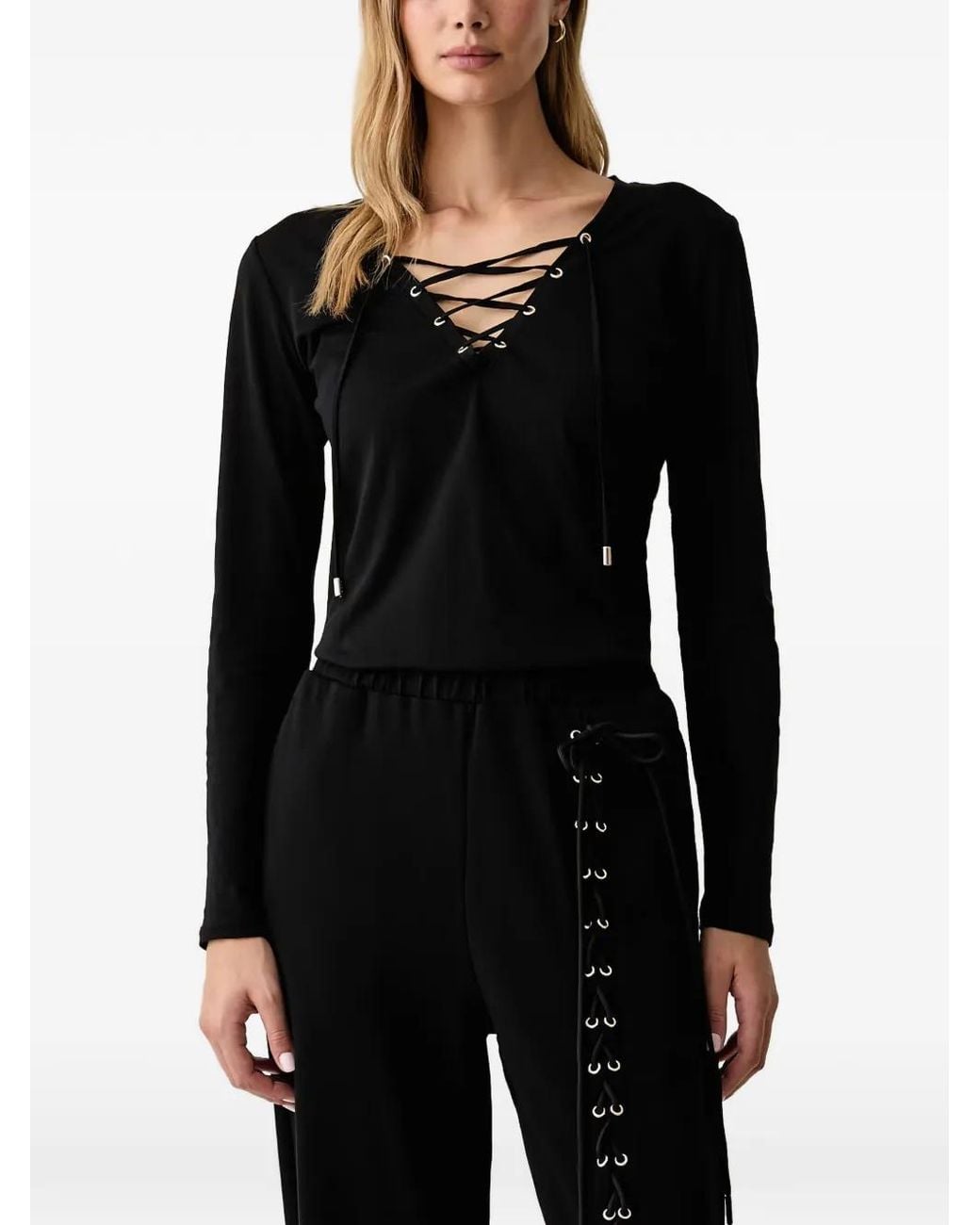 Liu Jo Black T-Shirt With Laces