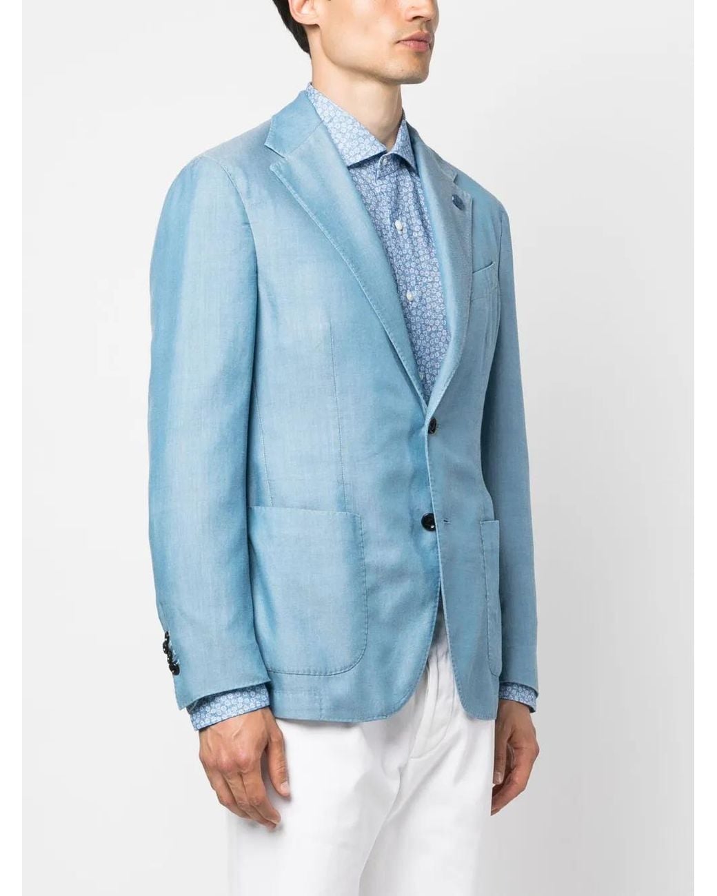 Lardini Blue Single-Breasted Blazer for men