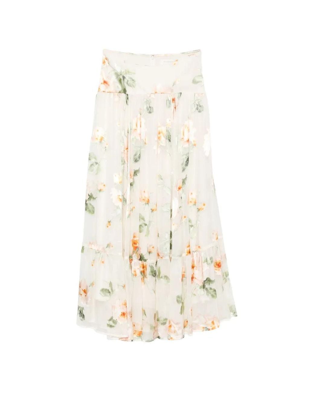 Zimmermann White Carousel Burnout Midi Skirt