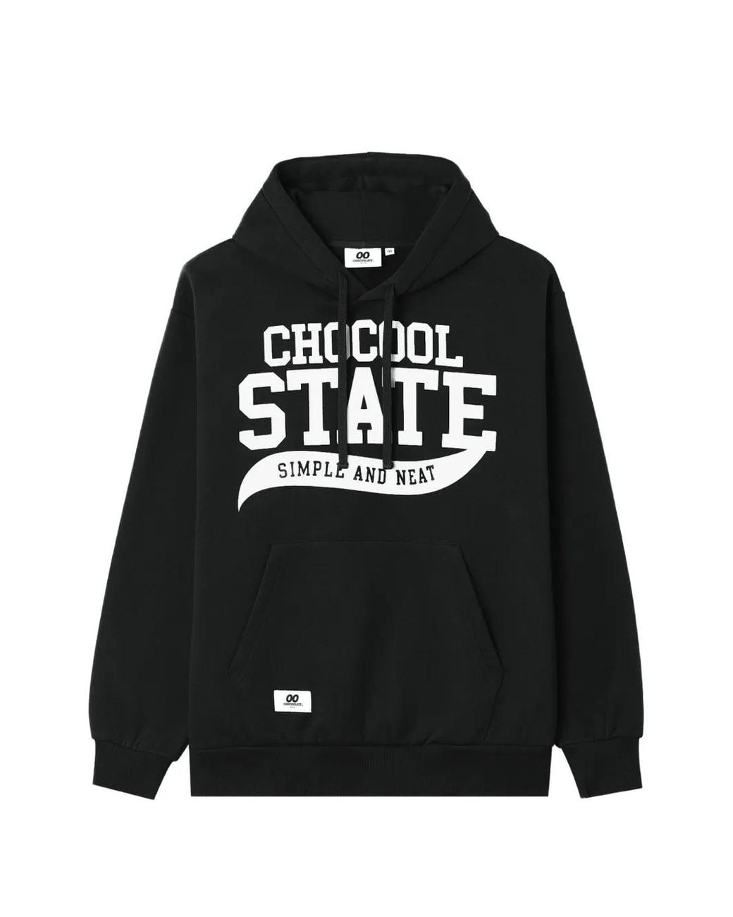 Chocoolate Black Logo-Print Drawstring Hoodie for men