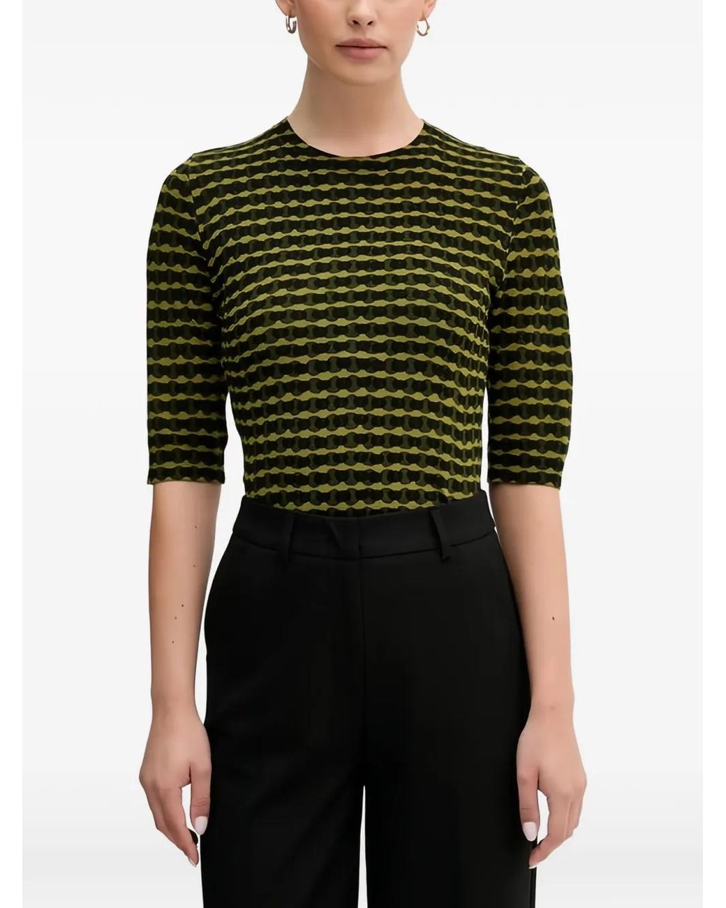 Benetton Green Gemusterter Pullover