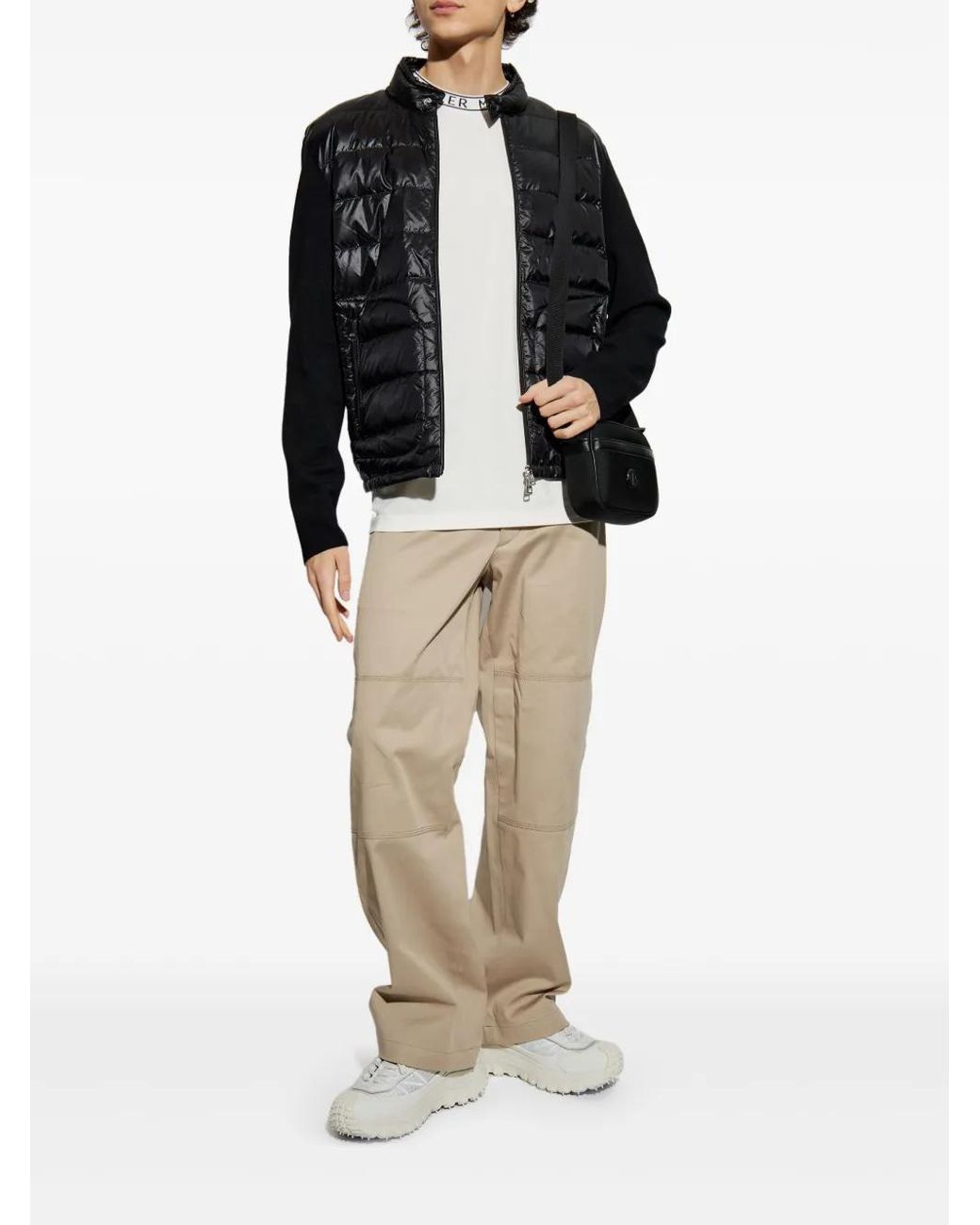 Moncler Black Down Cardigan for men