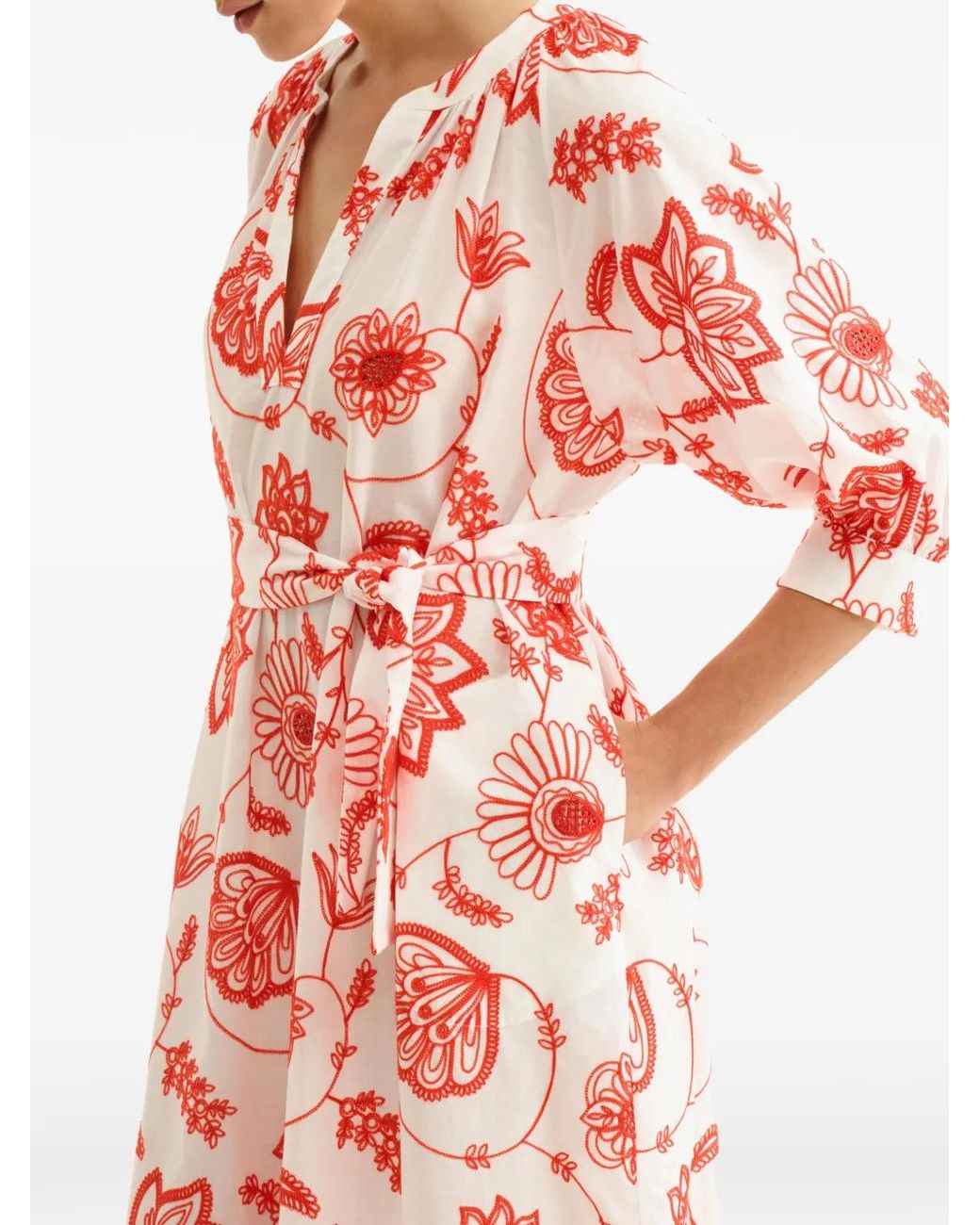 Eres White Floral-Print Dress