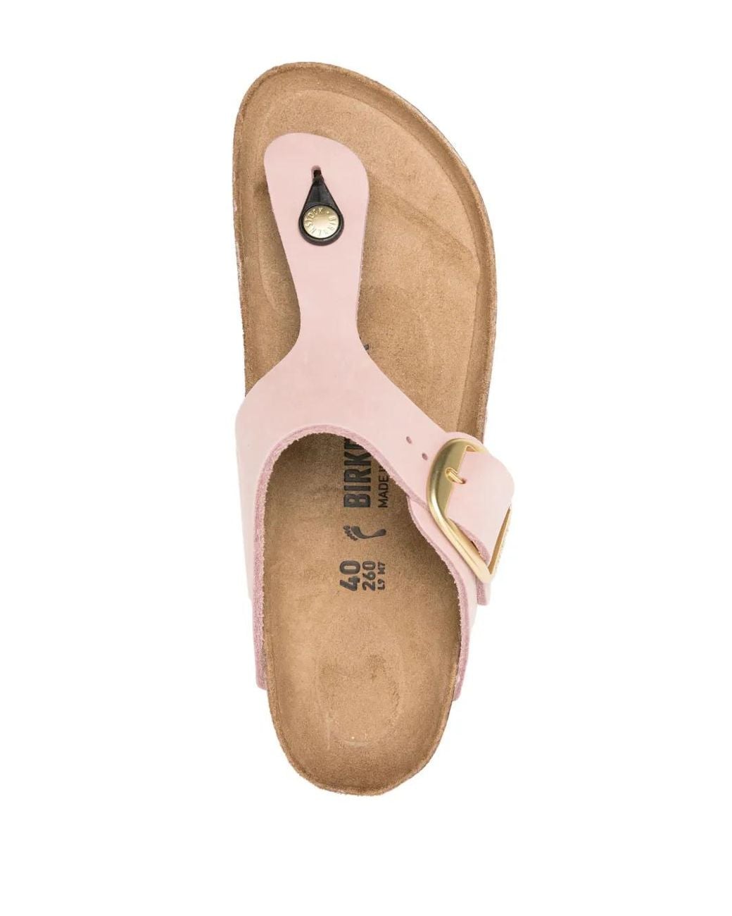Birkenstock Pink Gizeh Big Buckle Nubuck Leather Sandals