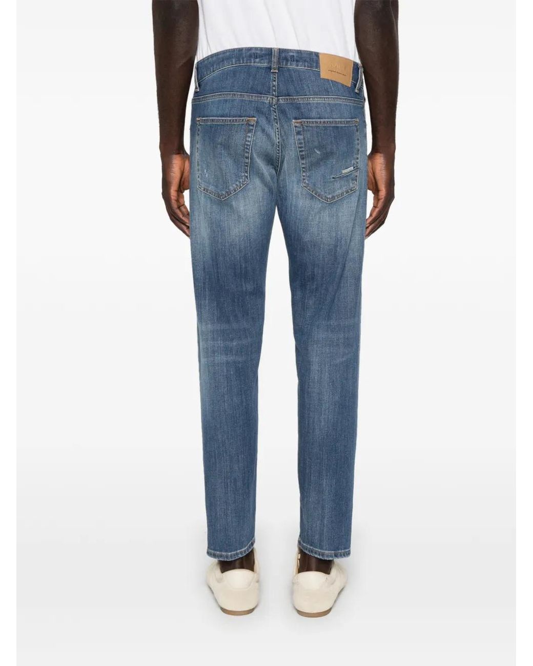 Michael Coal Blue Distressed Faded-Effect Jeans for men