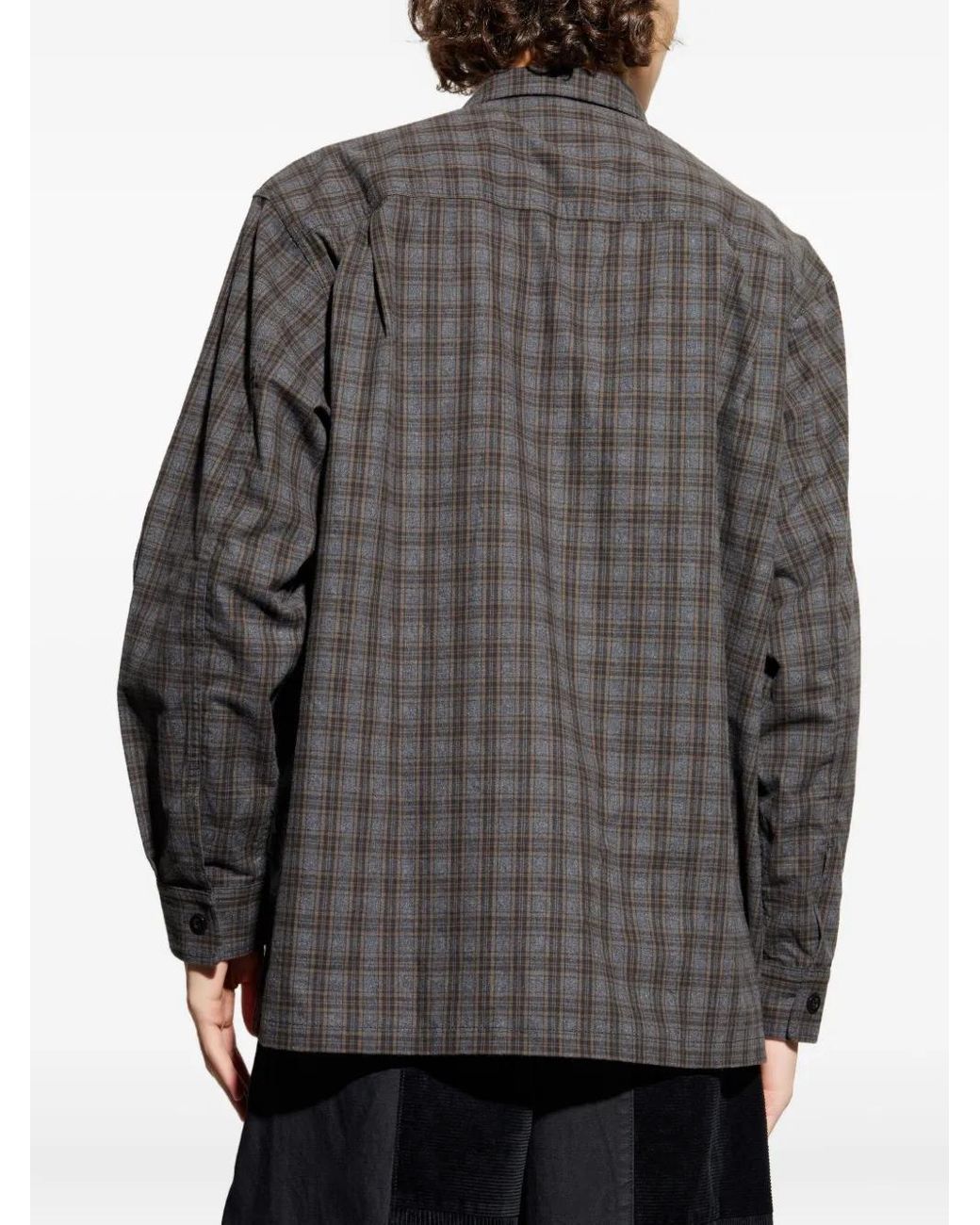 Comme des Garçons Gray Plaid-Pattern Shirt for men