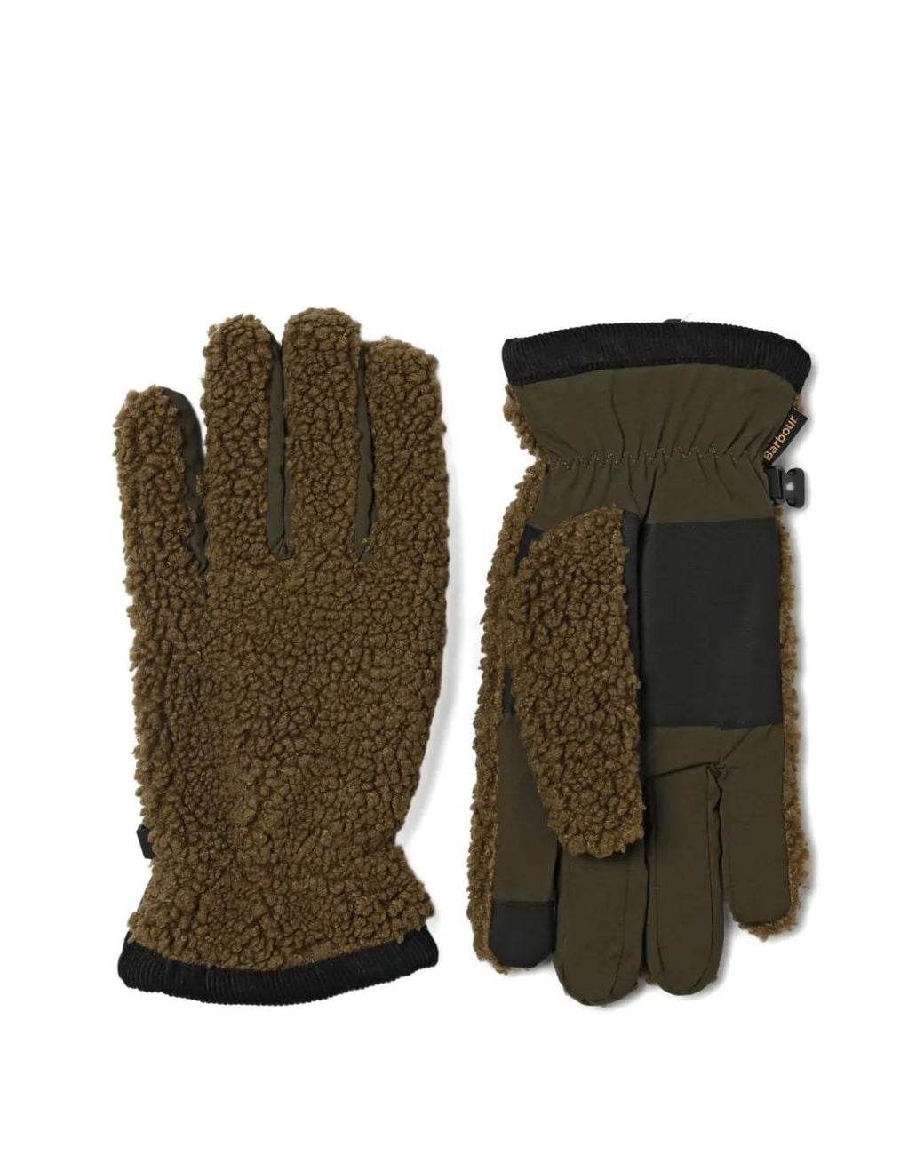 Barbour Green Buckle Fleece Gloves for men