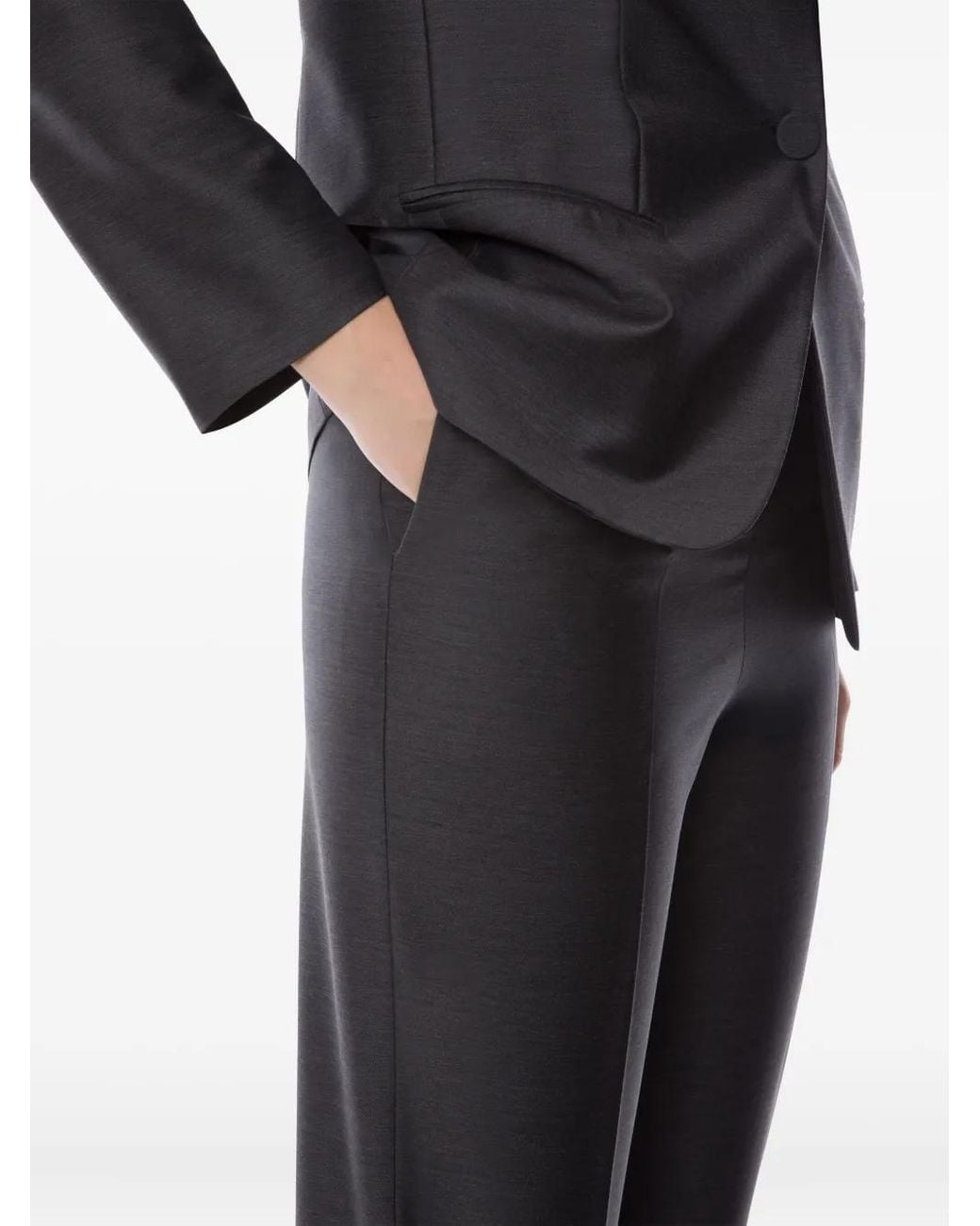 Alberta Ferretti Black Tailored Straight-Leg Pants With Minimalist Design