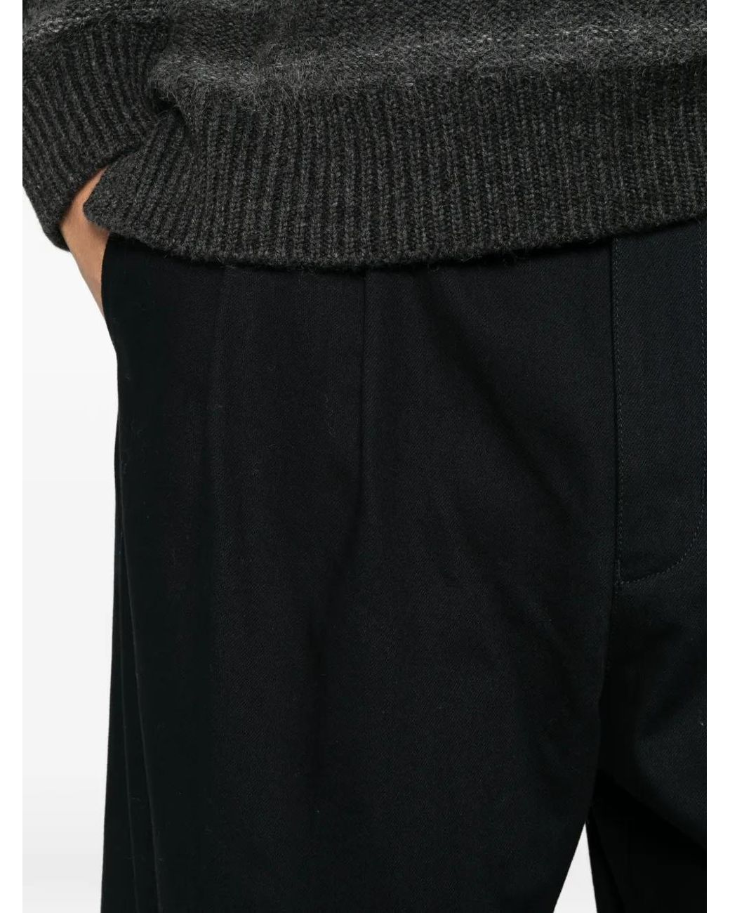 Comme des Garçons White Pleated Tapered Trousers for men