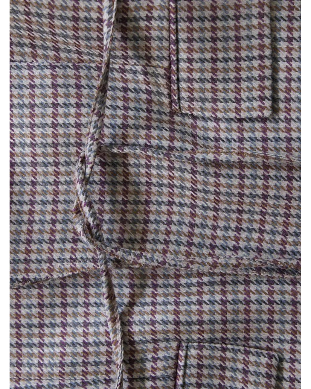ANNAMARIAPALETTI Purple Houndstooth-Pattern Belted Jacket