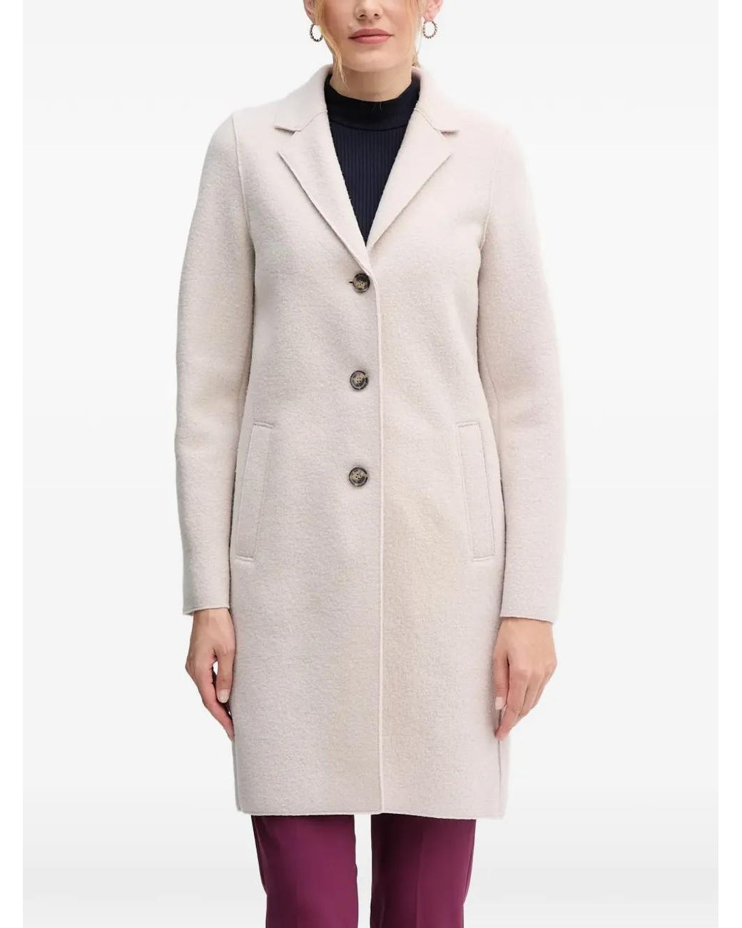 Ouí White Manteau Mayson À Simple Boutonnage