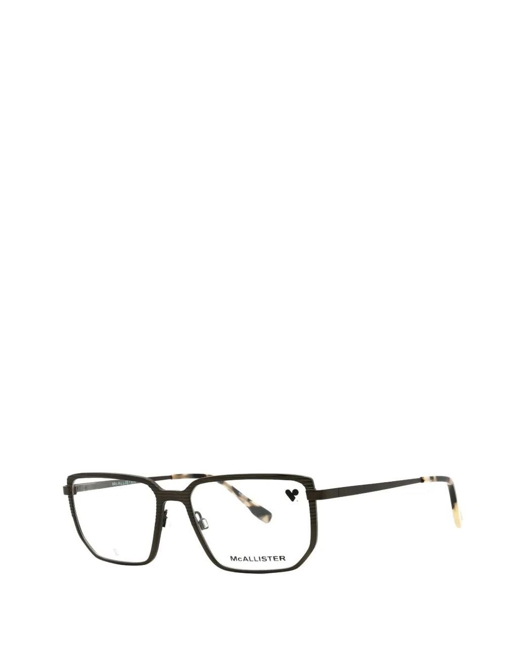 MCALLISTER Black Rectangular-Frame Glasses for men