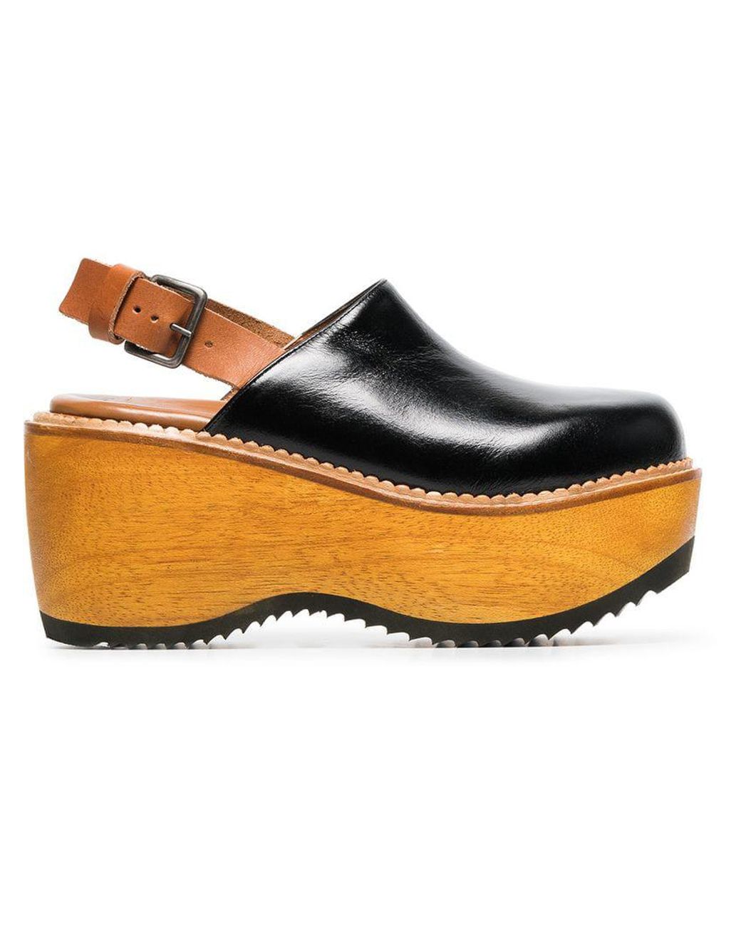 Marni Leather Platform 80 Slingback Clogs in Black Lyst