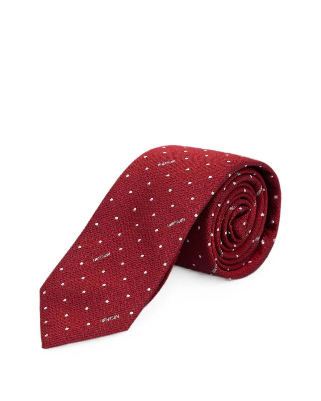 Moschino Red Cravate En Soie À Pois for men