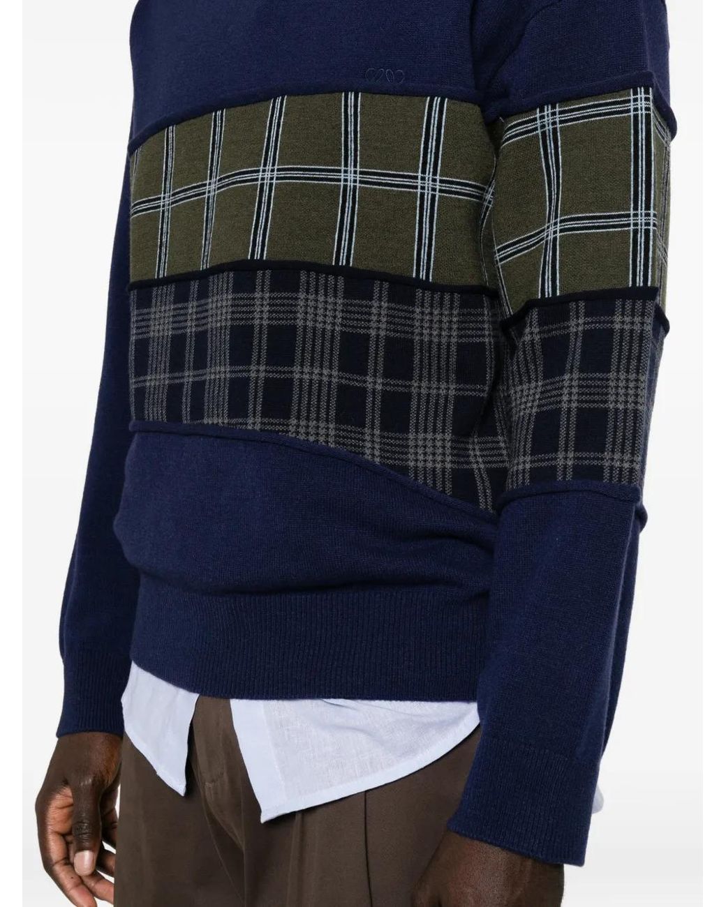 Loewe Karierter Pullover Im Patchwork-Look in Blue für Herren