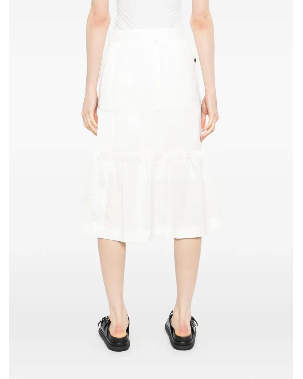 Sacai White Panelled Skirt