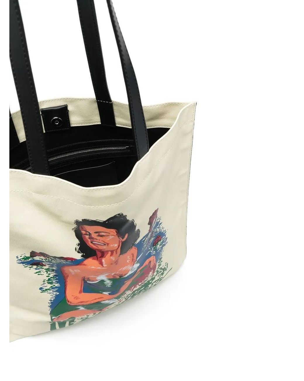 Moschino White Illustration-Print Tote Bag for men