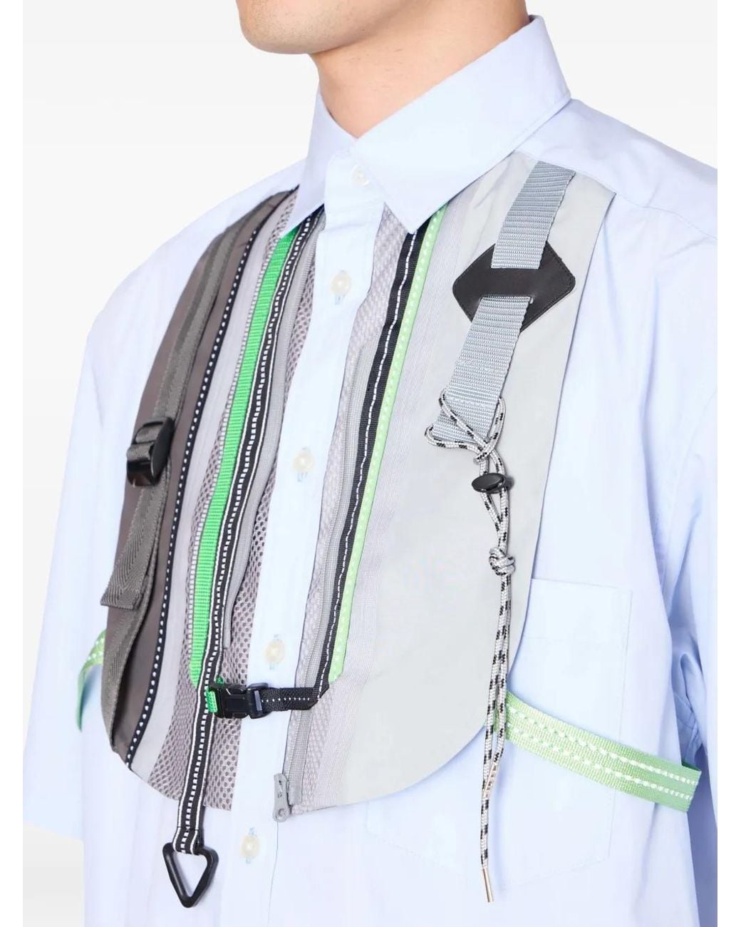 Kolor White Bib Short-Sleeve Shirt for men