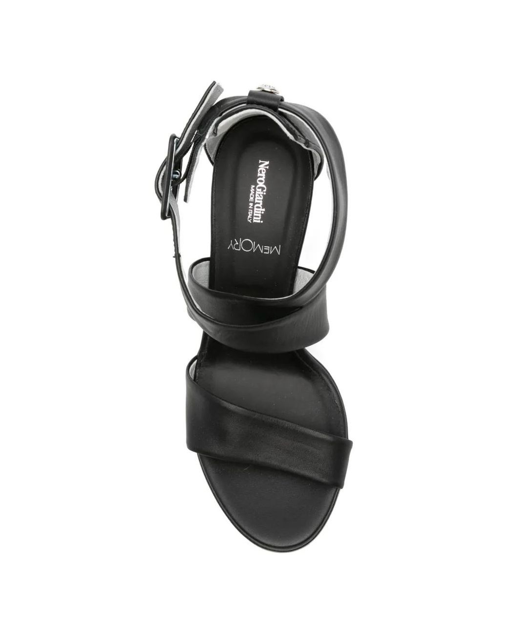 Nero Giardini Black Buckle-Fastening Crossover-Strap Sandals