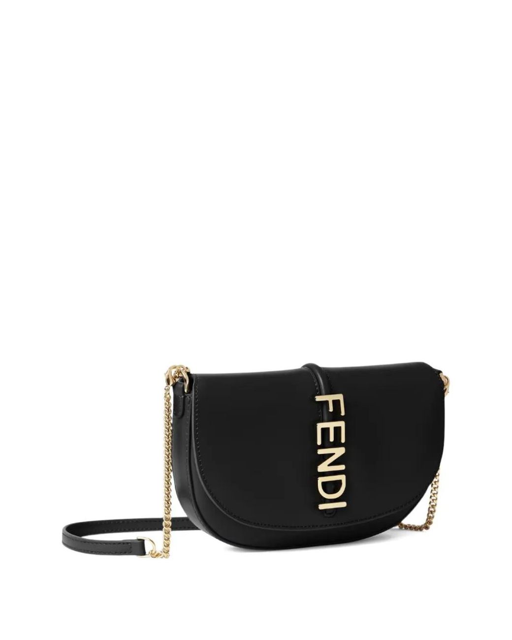 Fendi Black Graphy Leather Mini Bag