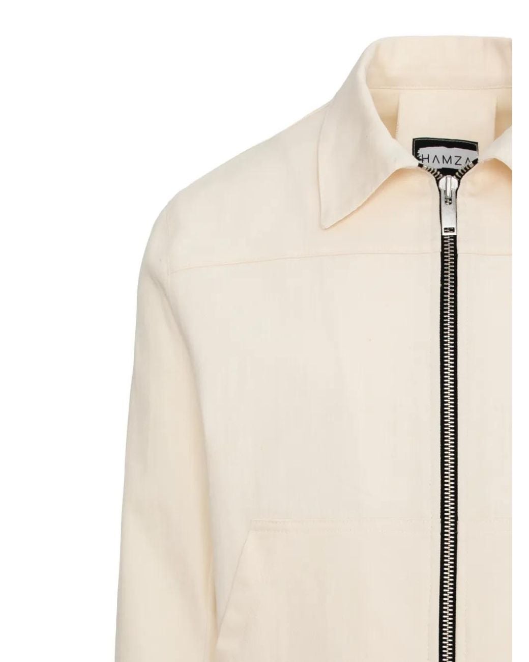 Hamza Natural Six Zip-Up Denim Jacket for men