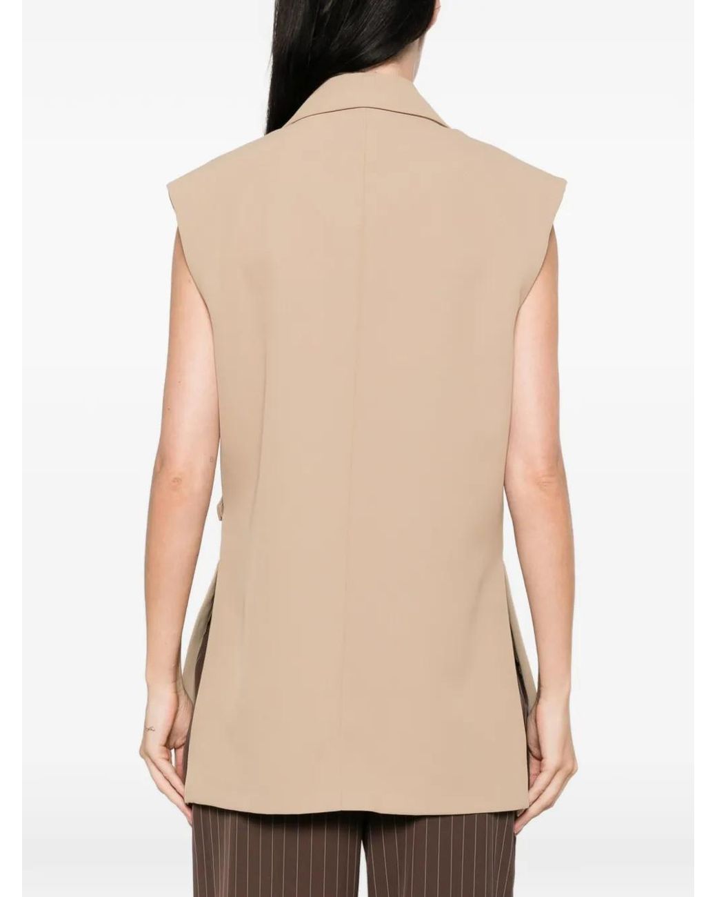 Imperial Natural Sleeveless Notched-Lapels Gilets