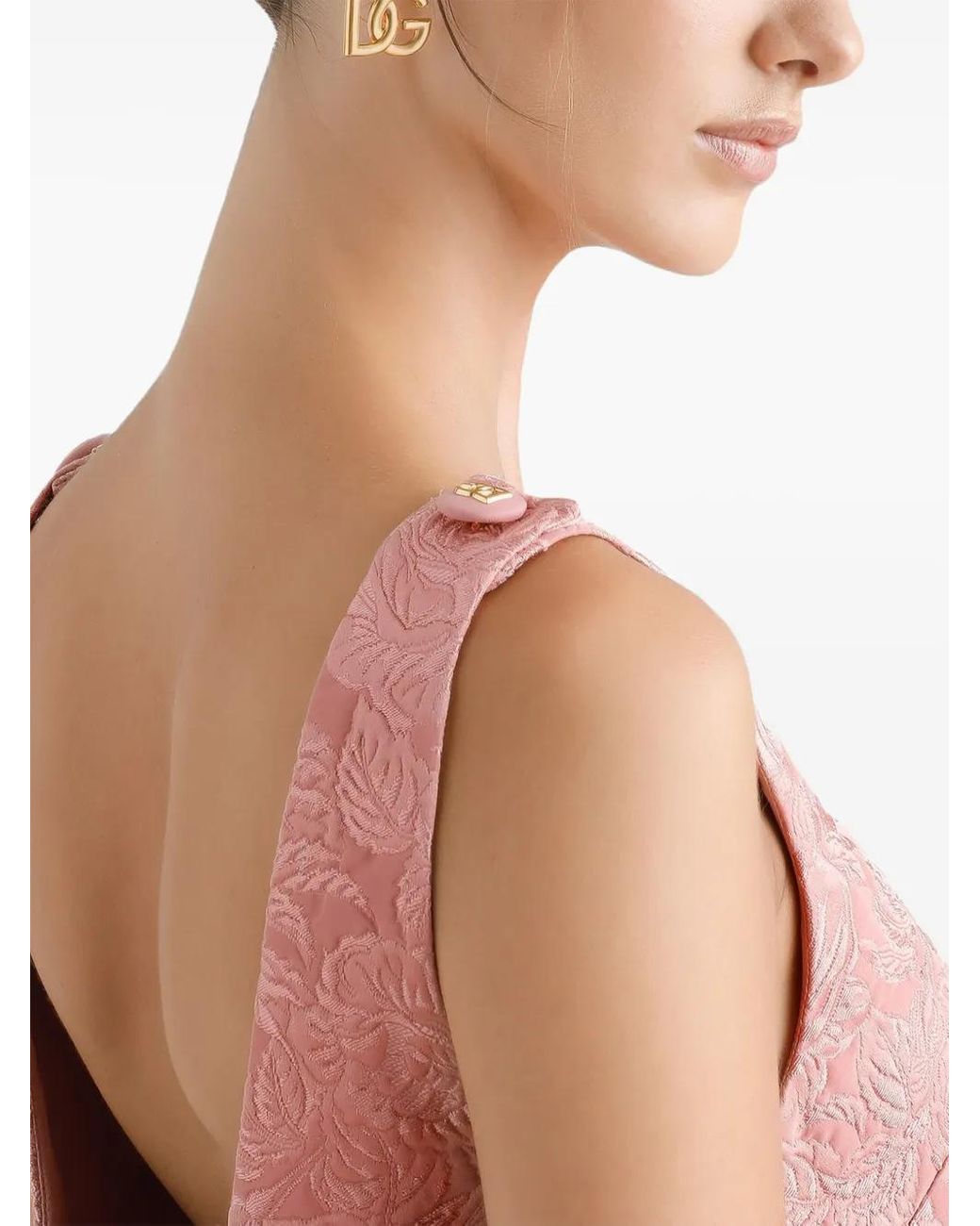Dolce & Gabbana Pink Dna Brocade Mini Dress