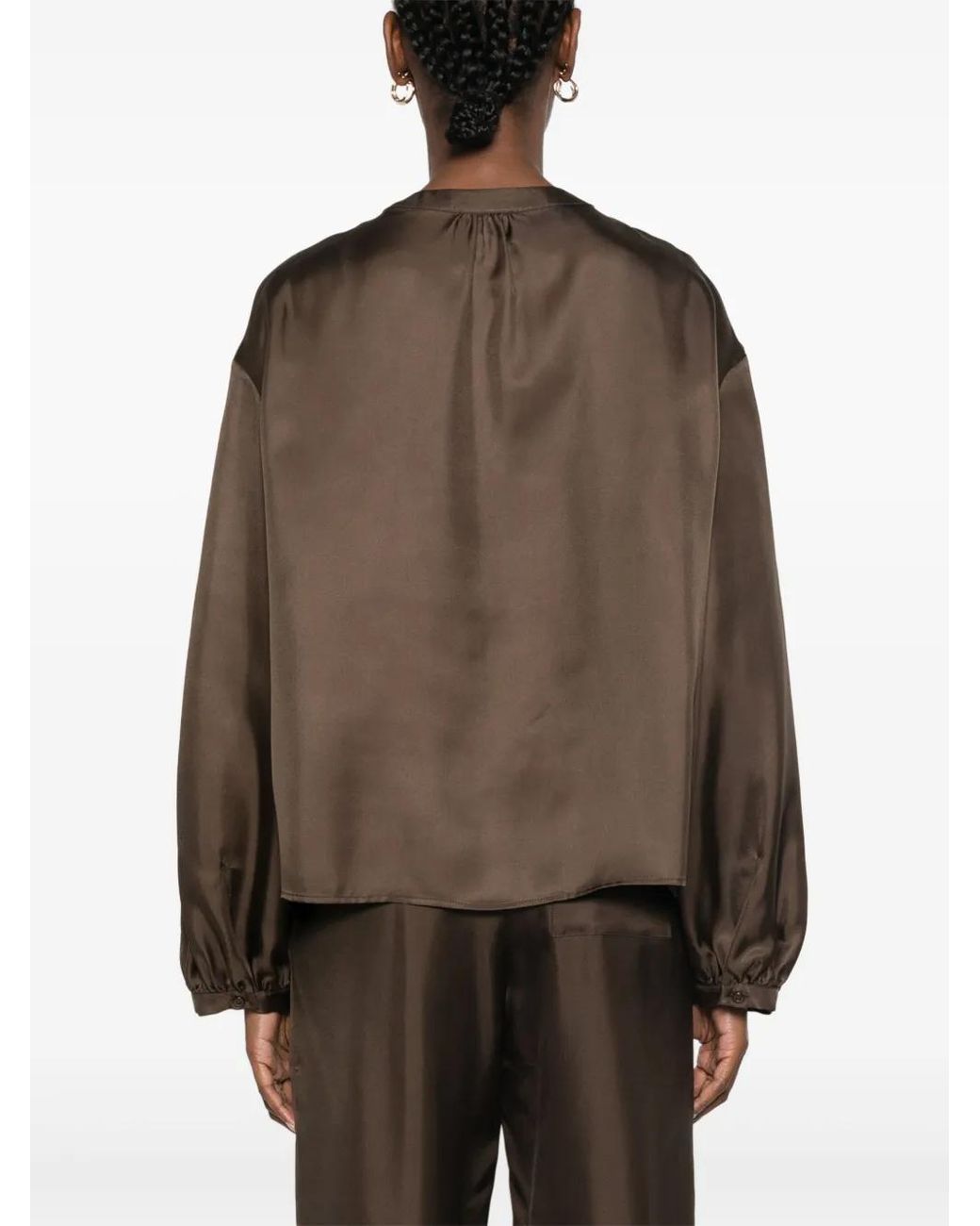 Loulou de Saison Brown Lea Blouse