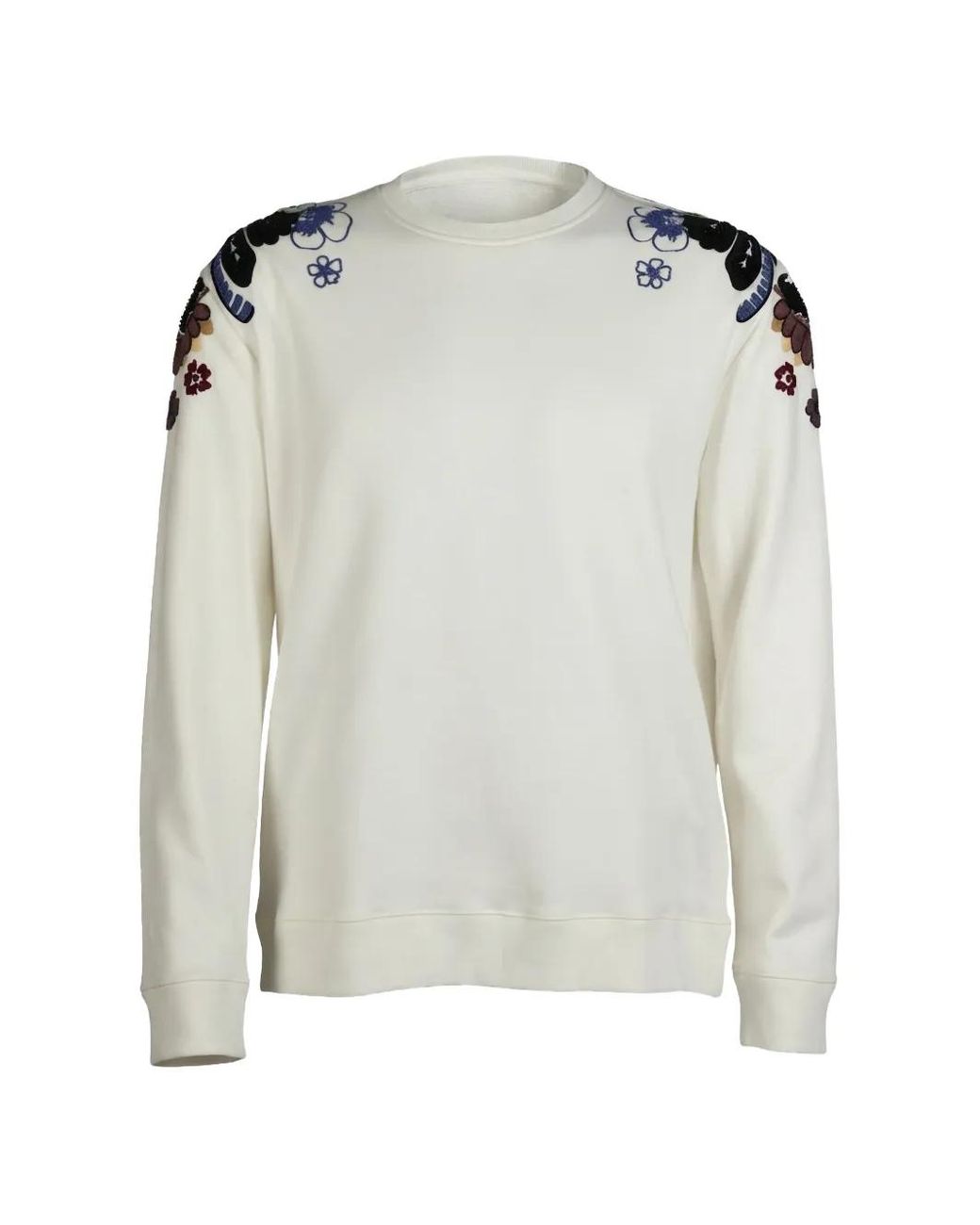 Valentino Garavani White Floral-Embellished Sweatshirt for men