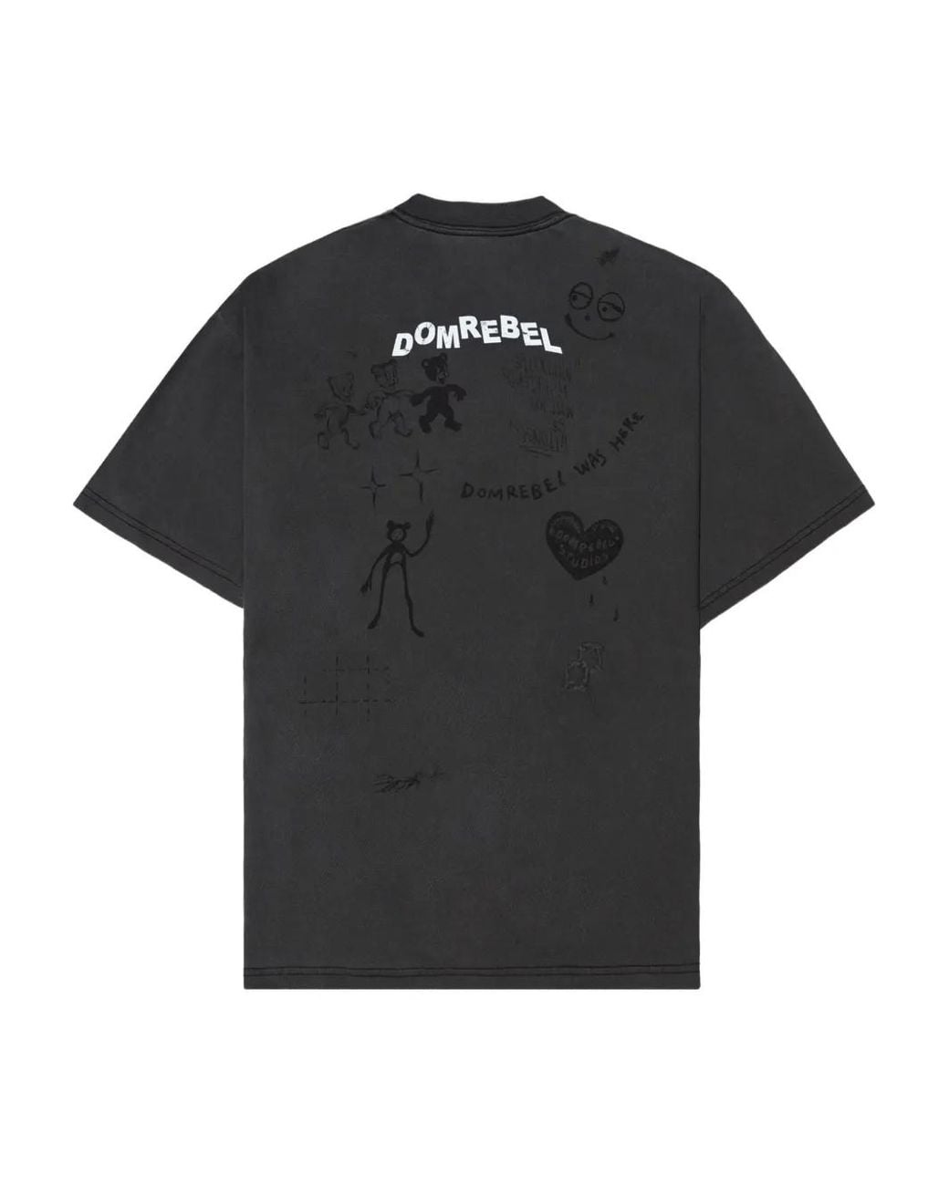 DOMREBEL Black Play Sketch Bear-Print T-Shirt for men