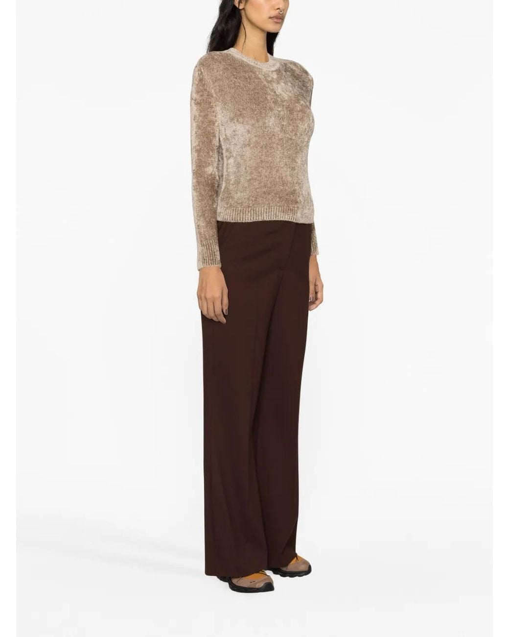 Herno Brown Chenille Pullover