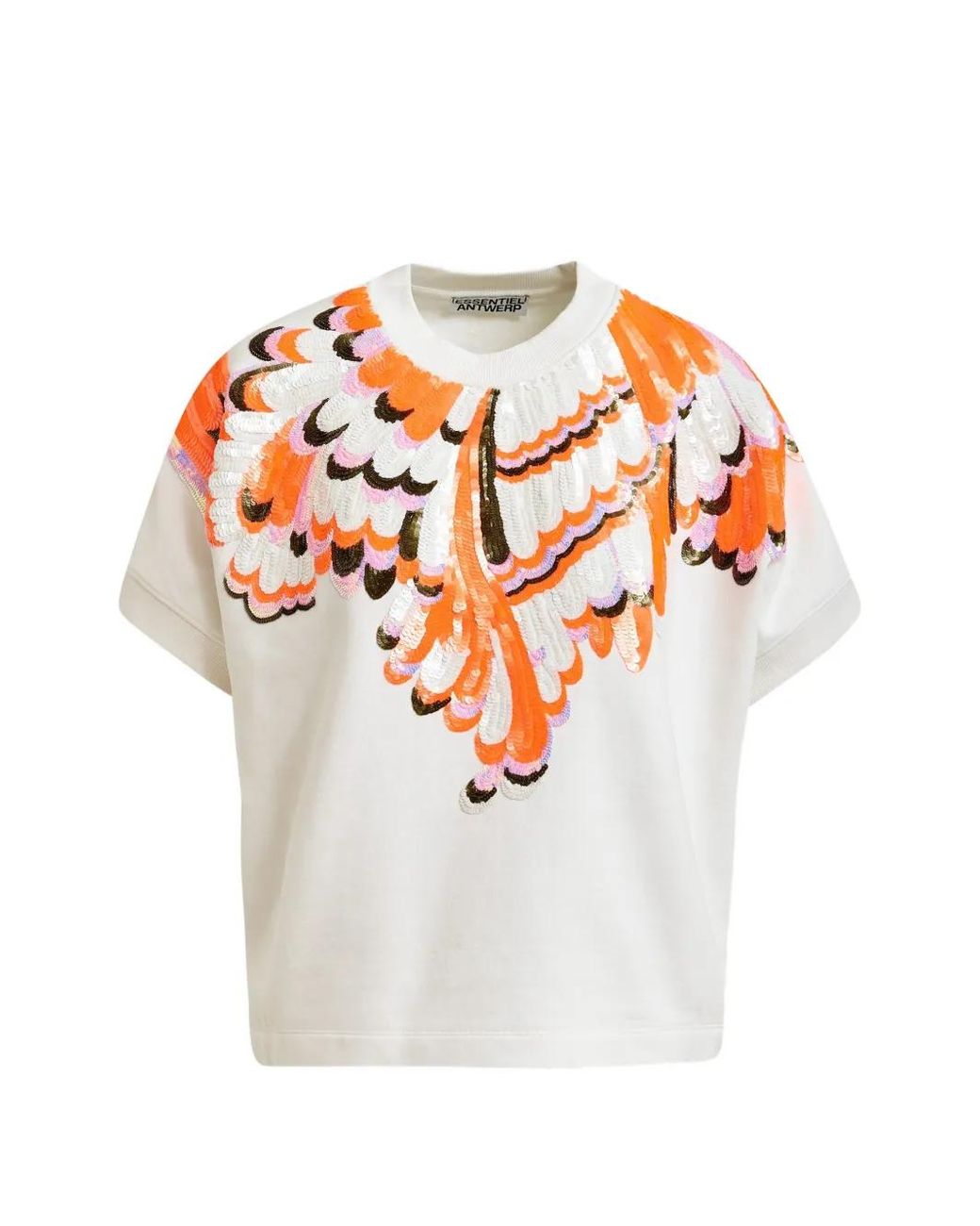 T-Shirt Con Paillettes di Essentiel Antwerp in White
