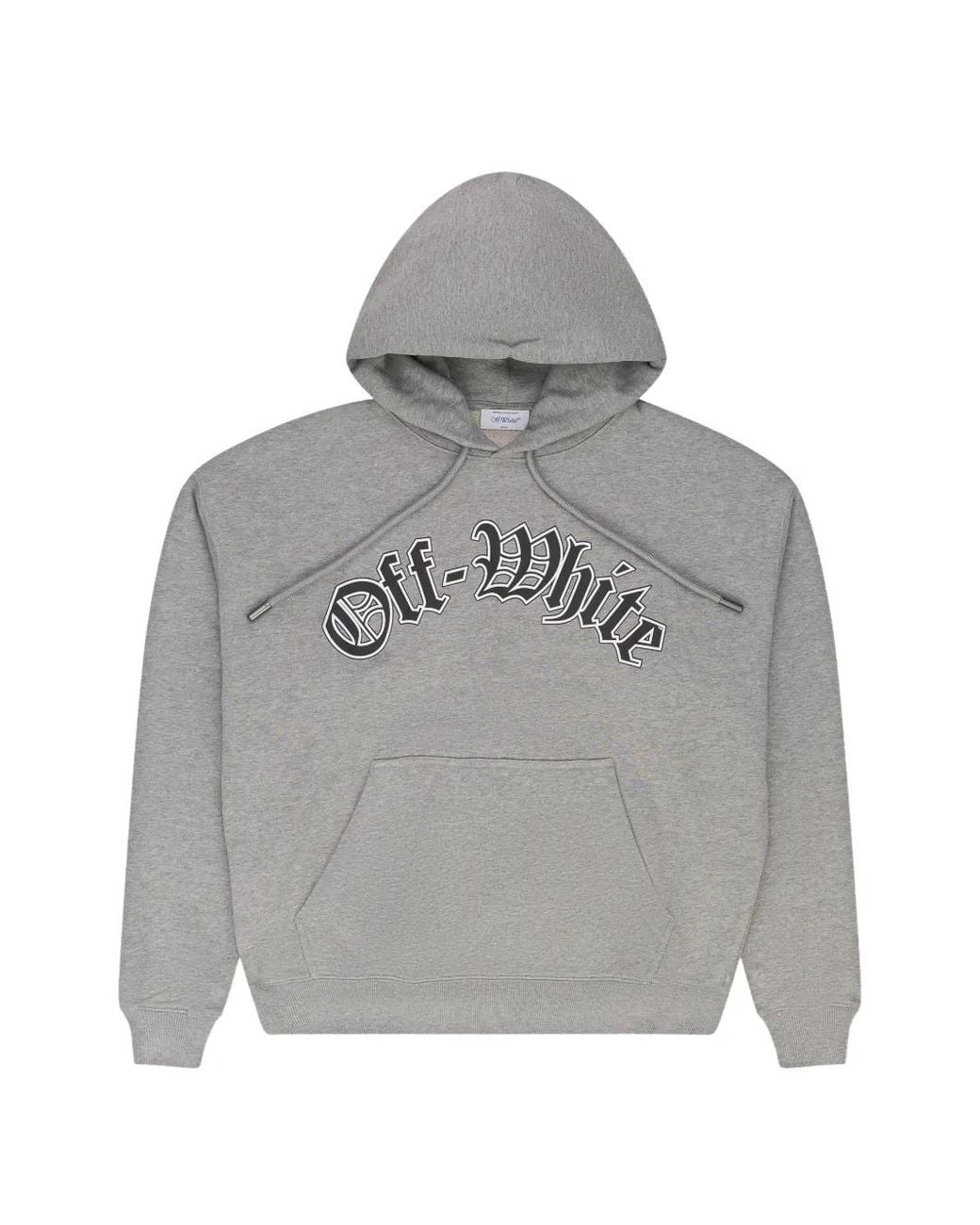 Off-White c/o Virgil Abloh Gray Logo-Print Drawstring Hoodie for men