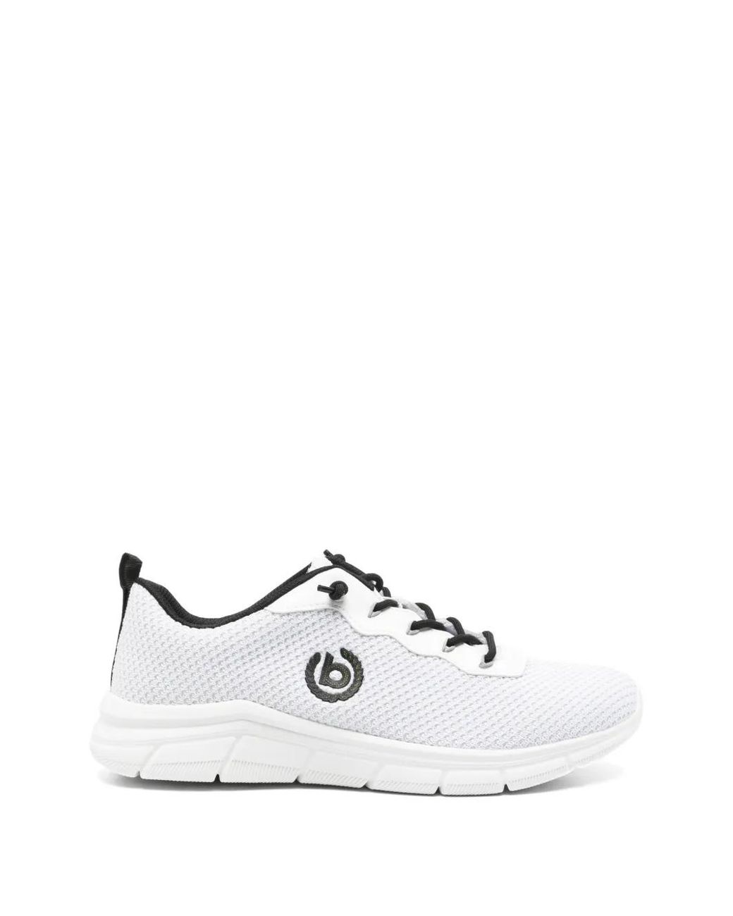 Bugatti White Logo-Embroidered Mesh Sneakers for men
