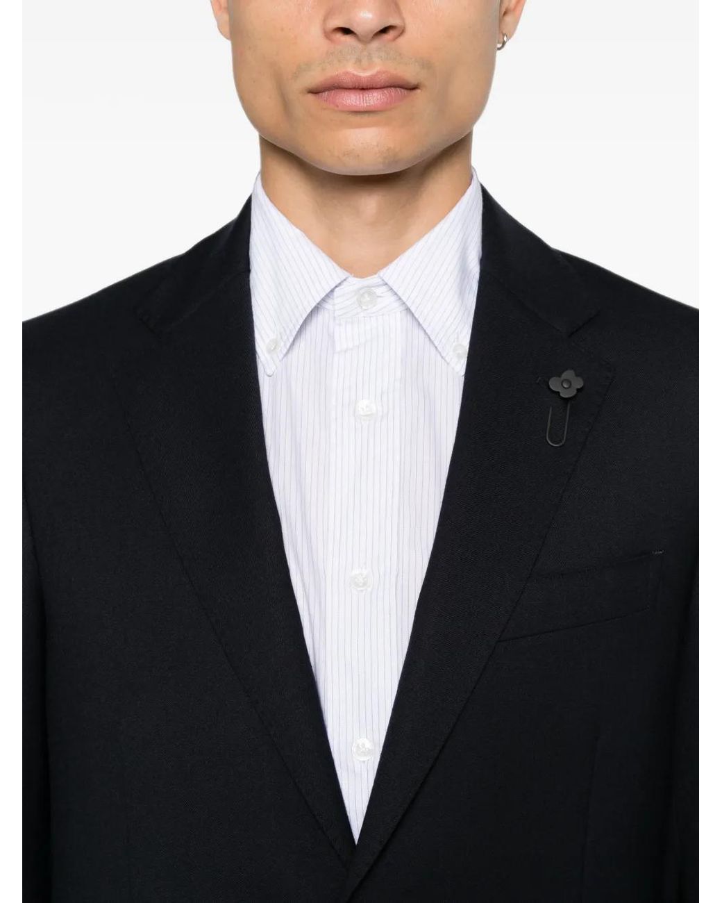 Lardini Black Notched-Lapel Single-Breasted Suit for men