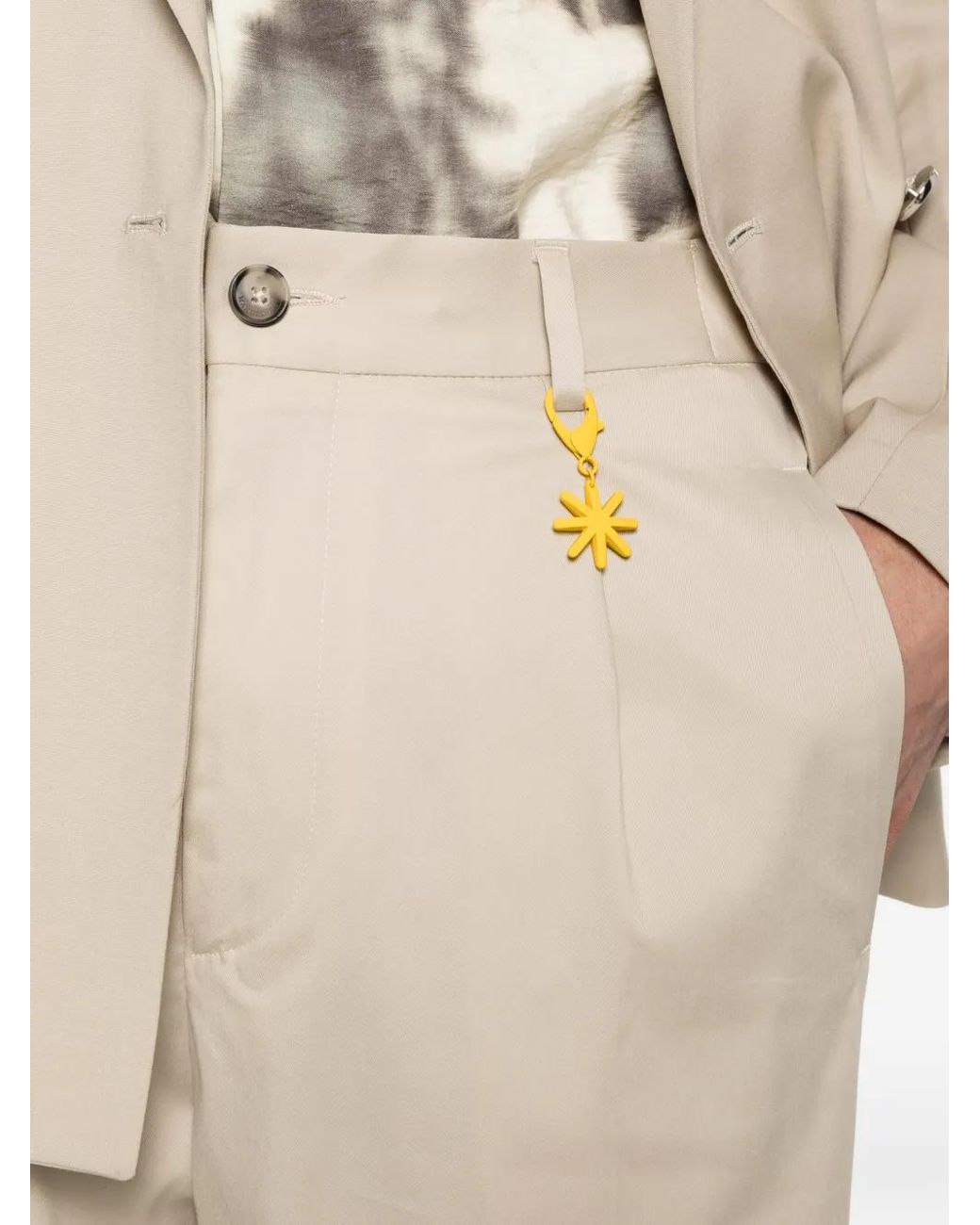 Manuel Ritz White Belt-Loop Pleated Trousers for men