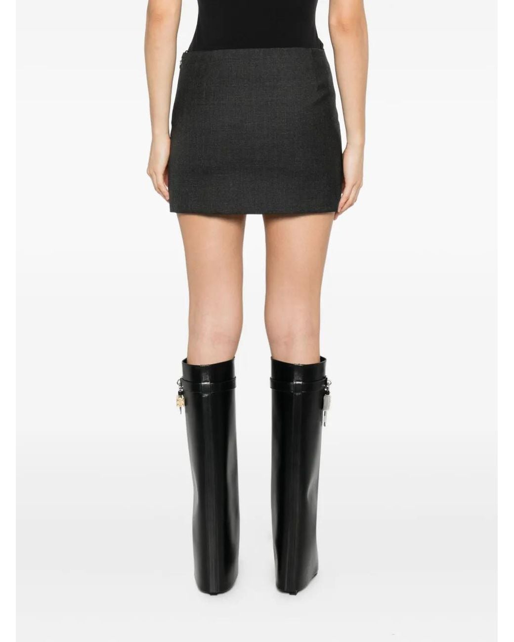 Minifalda Recta De Lana Givenchy de color Black