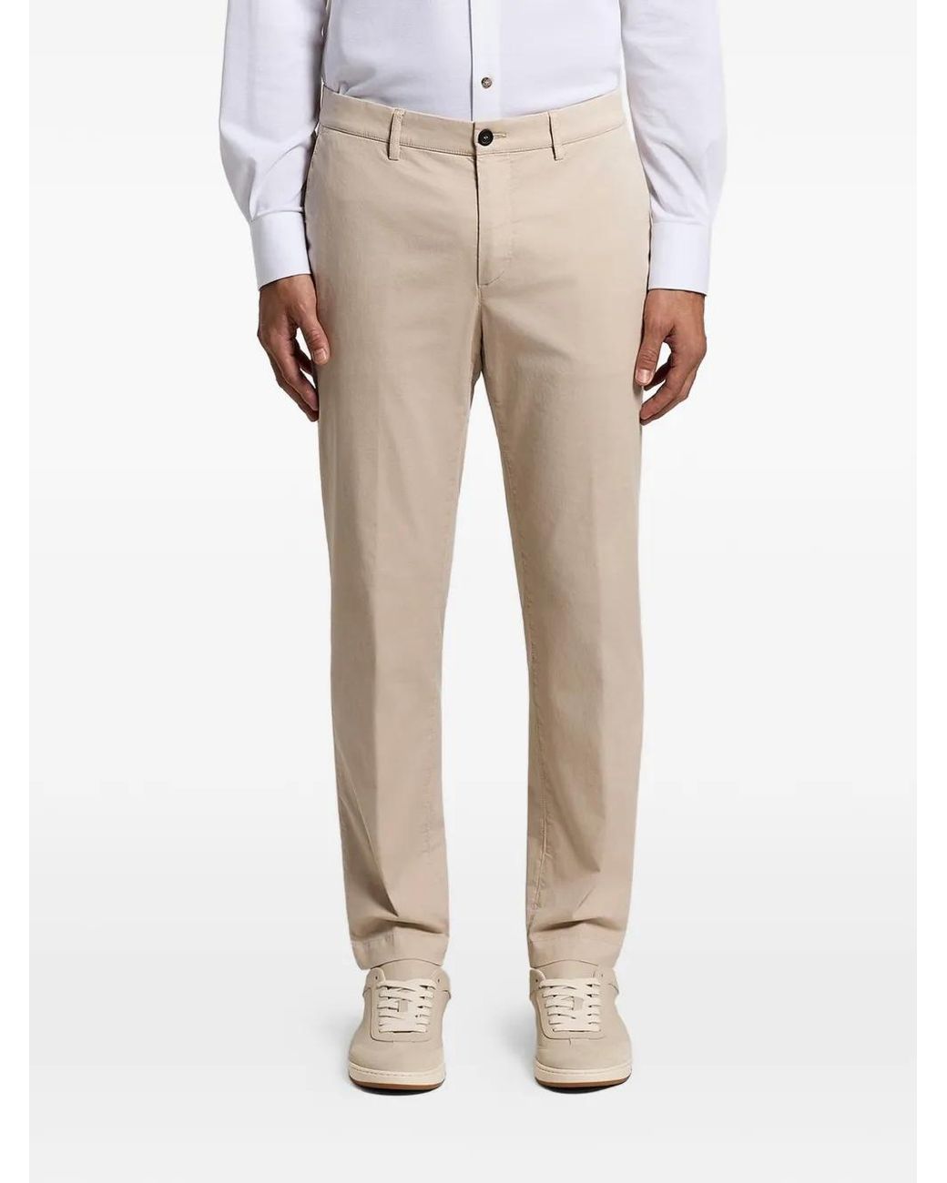 Peserico Natural Button Tailored Trousers for men