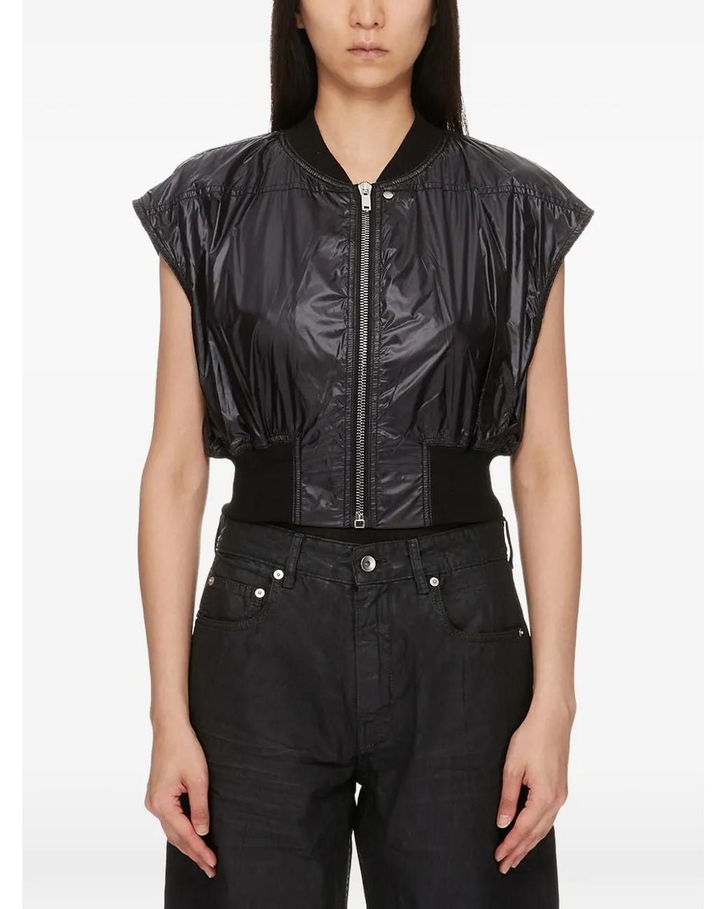 Rick Owens Black Bomber Senza Maniche Tatlin Bomber