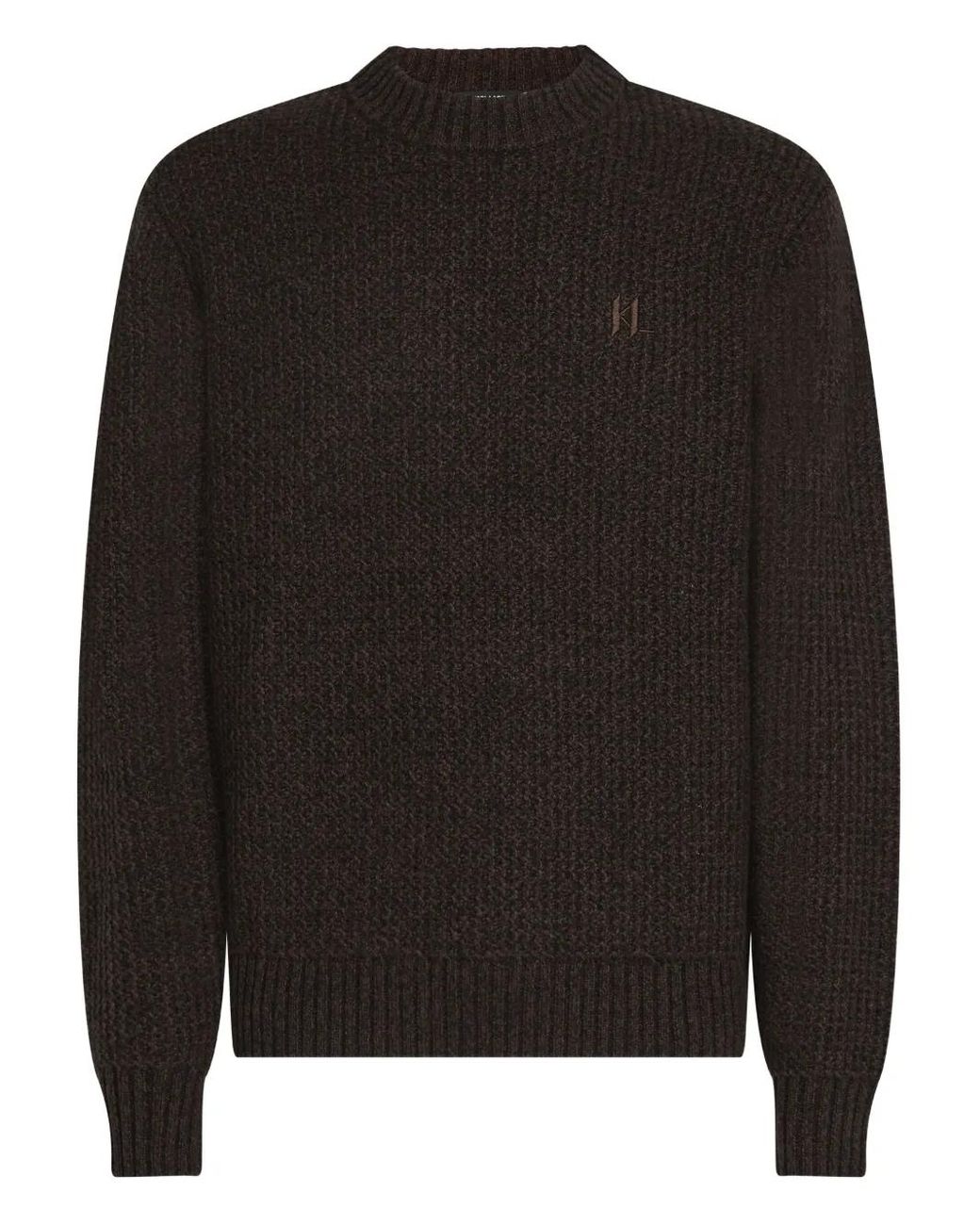 Karl Lagerfeld Black Textured Sweater for men
