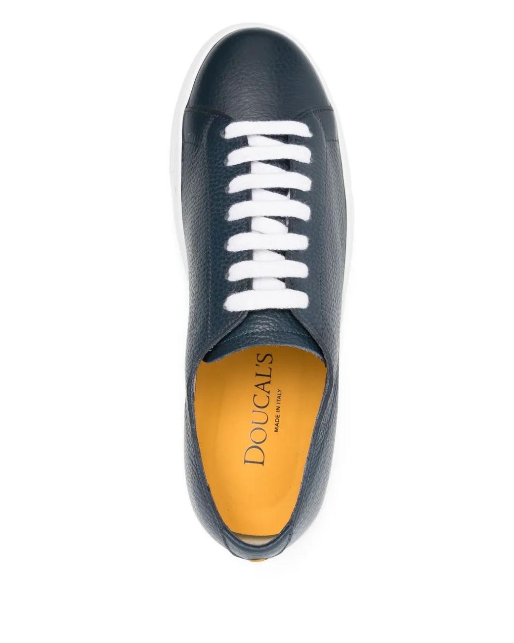 Doucal's Blue Leather Sneakers for men