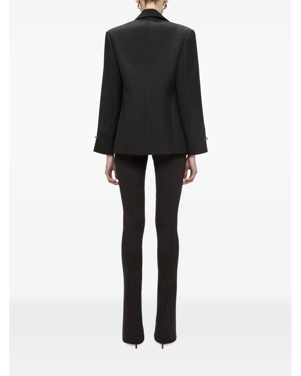 Nissa Black Straight Wool Blazer